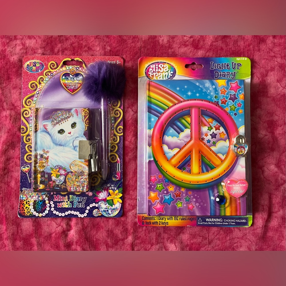 Lisa Frank vintage mini lock diary and light up diary